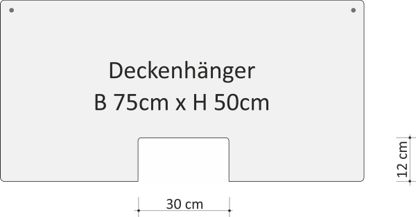 Spuckschutz Deckenhänger 750mm x 500mm